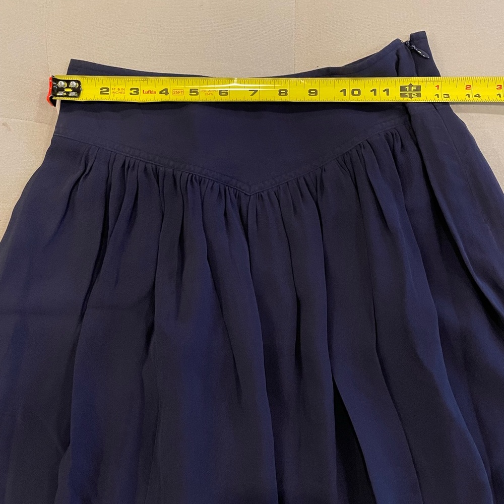 odille sz0 navy blue Silk Chiffon  mini skirt - Picture 5 of 7